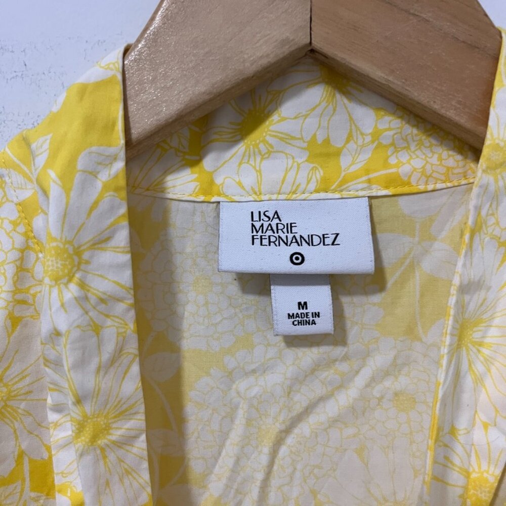 Lisa Marie Fernandez for Target Yellow & White Floral Midi Dress Size Medium - Picture 4 of 7